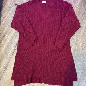 Sweater V-neck Tunic Dress